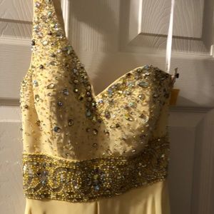 Size 4 TonyBowls Yellow 1 Shoulder Prom FormalGown